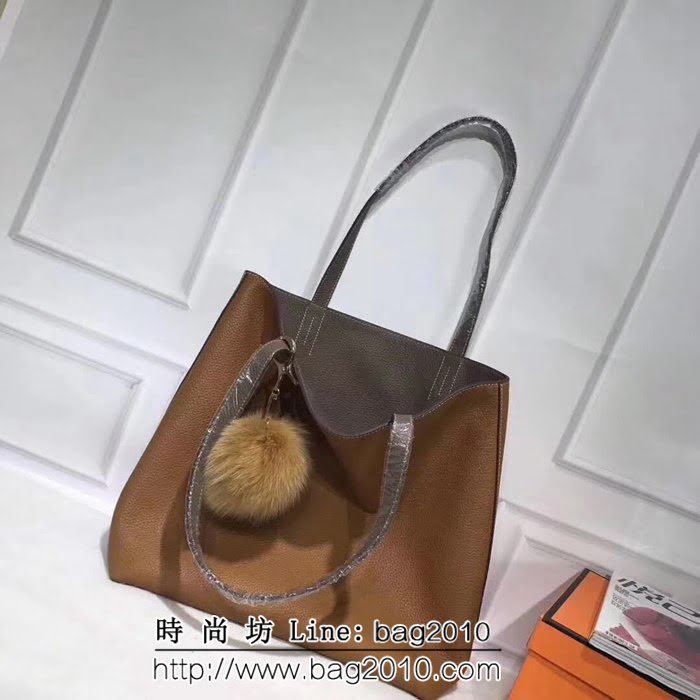 愛馬仕Hermes 原版牛皮 雙面購物袋 0AM1594